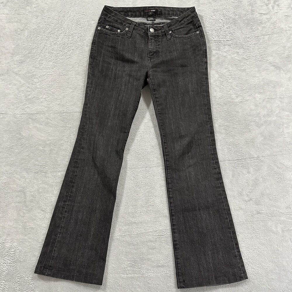 Georgiou Studio Women 6 Black Mid Rise Bootcut Jeans Vintage Y2K